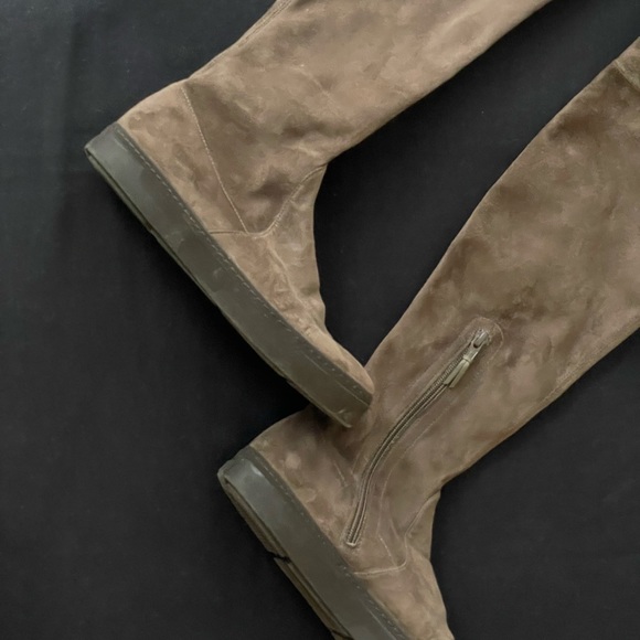 Stuart Weitzman Brown Stretch Suede Over The Knee Boots - Picture 11 of 12